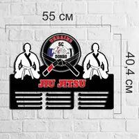 Дерев'яний тримач для медалей з логотипом клубу «Jiu Jitsu»