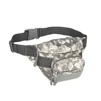 Сумка-бананка тактична на пояс AOKALI Outdoor A29 Camouflage ACU камуфляжна військова з кишенями