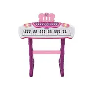 Детское пианино Electronic Piano, 12 функций, микрофон, подсветка, запись звука, звуковые эффекты, стул. Purple (144982)