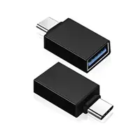 Перехідник метал Lesko USB 3,0 - Type-c OTG Black адаптер для підключення пристроїв юсб