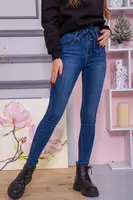 Прямые женские джинсы синего цвета 164R091