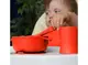 Миска силиконовая на присоске с крышкой &quot,Kids&quot, красная