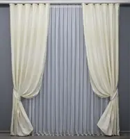 Комплект (2шт. 1,5х2,7м.) щільних жакардових штор. Колір молочний. Код 1544ш 33-0408