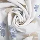 Ткань костюмная под лен с напылением квітка молоко