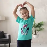 Футболка дитяча для дівчинки GABBI FT-25-31 Блакитний на зріст 128 (14438)