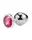 Металлическая анальная пробка Silver, pink crystal, размер М