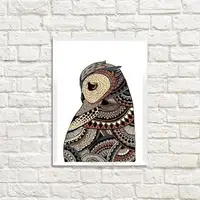 Постер в рамке Сова 15x21 см, A5 (WMT5_19NG035_WH)