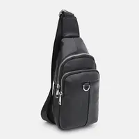 Мужской кожаный рюкзак через плечо Keizer K18006bl-black