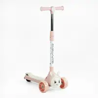 Самокат трехколесный Skyper, колеса PU 125 х 40 мм со светом, музыка, руль складной. Pink (153254)