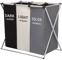 Корзина для сортировки белья на 3 секции с ручками, 150 л