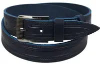 Мужской кожаный ремень под джинсы Skipper 1115-40 синий 3,8 см