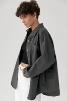 Вільна котонова сорочка на кнопках - сірий цвет, ONE SIZE
