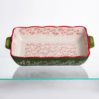 Форма для запекания Vintage 33×21×5.5 (см) прямоугольная с ручками Зеленая HM05-11