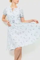 Сукня з поясом, колір сіро-блакитний, 230R1001