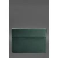 Кожаный чехол-конверт на магнитах для MacBook 13 Зеленый  Crazy Horse