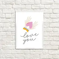 Постер в рамке Love you 15x21 см, A5 (WMT5_21L009_WH)