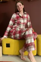 Пижама фланелевая П900 Красная клетка