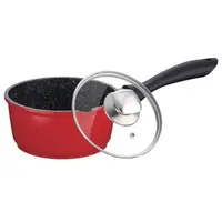 Ківш зі скляною кришкою Peterho PH-15815-16-red 1.25 л 16 см