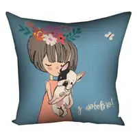 Подушка c принтом габардиновая З любов'ю! 50x50 (5P_DOG025)
