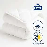 Одеяло всесезонная полуторное 155х210 см IDEIA, антиаллергенное, белое, для гостиниц и дома