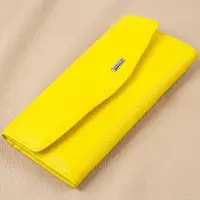 Яркое женское портмоне из натуральной кожи флотар CANPELLINI 21697 Желтое