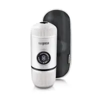 Портативна еспресо-кавоварка Wacaco Nanopresso біла з чохлом, механічна, для меленої кави