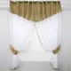 Кухонный комплект, (270х170см.) шторки с ламбрекеном и подхватами. Цвет золотистый с белым. Код 084к 52-0426