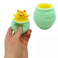 Уценка. Игрушка-антистресс "Котик в корзинке" (мятный) Повреждена игрушка