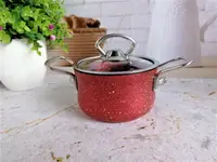 Кастрюля со стеклянной крышкой OMS 3112S-12-Red 0.7 л 12 см