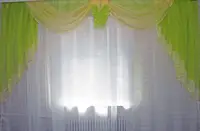 Ламбрекен №52 на карниз 3 метра Салатовый с лимонным