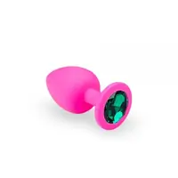 Средняя розовая анальная пробка Pink Silicone Emerald, M