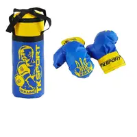 Детский боксерский набор TK Sport Украина, средний, перчатки, высота 47 см. Blue with Yellow (147909)