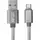 Кабель PowerPlant USB - micro USB, 1м, нейлон, металлический штекер, серый