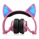 Наушники LINX BL108A Bluetooth наушники с кошачьими ушками LED Розовые