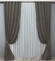 Комплект штор (2шт. 1х2,95м.) мікровелюр, колекція "Petek YL". Колір темно-сірий. Код 1711ш 31-847