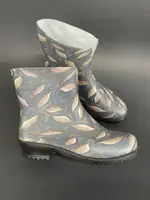 Женские резиновые сапоги Лист на синем 41