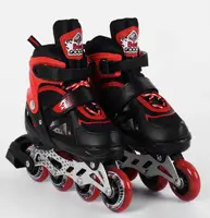 Роликовые коньки Best Roller (30-33) PU колёса, свет на переднем колесе, в сумке Red/Black (98927)