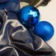 Ткань шифон стрейч с напылением Cold 55 гр/м2 150 см для платьев, блуз, декора и аксессуаров т/синяя