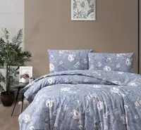 Семейное Турецкое Постельное белье First Choice Homesko Ibiza Indigo (Простынь на резинке)