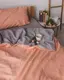 Постельное белье семейное Dushka Home Вареный хлопок 20511 160х215х2 см персиковое с серым