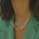 Колье женское Цепь 8473 6х33.5 см золотистое