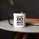 Кружка "Please do not disturb", Черный, английский, Деревянная подарочная коробка с гравировкой, 330 мл