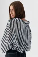 Классическая рубашка в полоску – черный цвет, ONE SIZE (есть размеры)