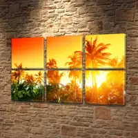 Модульные картины триптих, на Холсте нат., 72x110 см, (35x35-6)