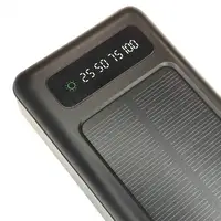 Зовнішній акумулятор із сонячною панеллю Power bank UKC 8412 20000 Mah заряджання кабель 4в1 Чорний