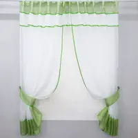 Кухонный комплект, (300х170см.) шторки с ламбрекеном и подхватами. Цвет салатовый с белым. Код 084к 59-729