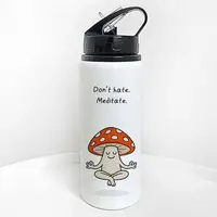 Пляшка для води з трубочкою Don't hate. Meditate. 600 мл (PLV_25A016)