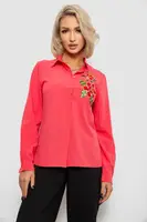 Рубашка женская классическая с аппликацией, цвет коралловый, 230R014