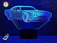 3D ночник "Автомобиль 29" (УВЕЛИЧЕННОЕ ИЗОБРАЖЕНИЕ) + пульт ДУ + сетевой адаптер +батарейки (3ААА)  3DTOYSLAMP