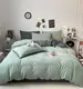Постельное белье семейное Dushka Home Поликотон 21160 160х215х2 см мятное с серым